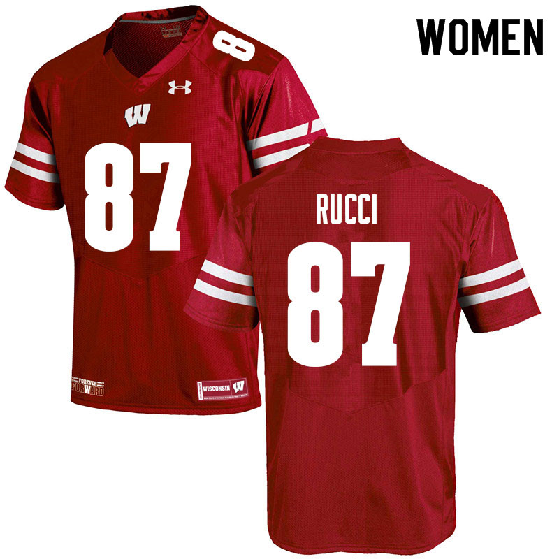 Wisconsin Badgers Women's #87 Hayden Rucci NCAA Under Armour Authentic Red College Stitched Football Jersey EN40X02ZY